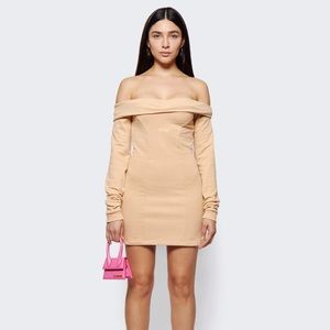 GCDS Jersey Long Sleeve Mini Dress